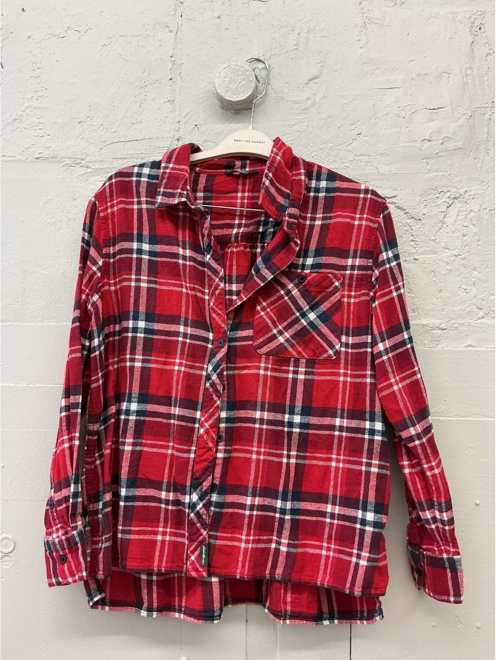 Eddie Bauer Red Plaid button down oversized Flannel Shirt fall autumn style